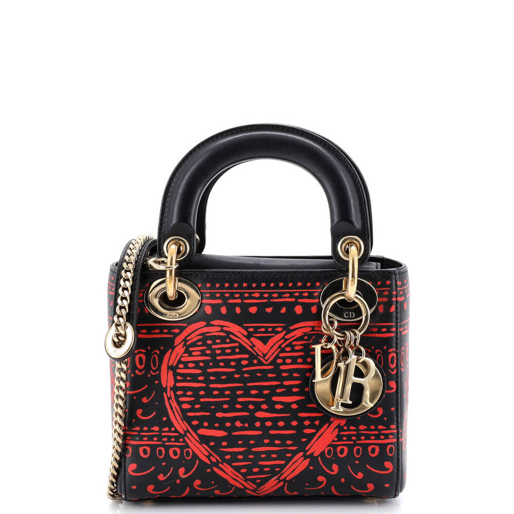 Christian Dior Mini Lady Dior Bag Printed Leather